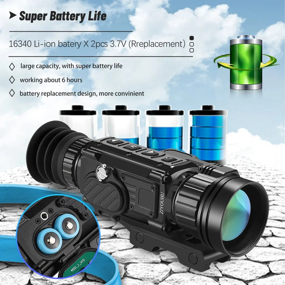 AH35/50L Thermal Imaging Sight Scope IP67 Waterproof Laser Ranging Pseudo-Color Heat Monocular Camcorder Hunting Aiming Thermographic